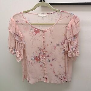 LoveShackFancy women’s pink silk blouse size M
